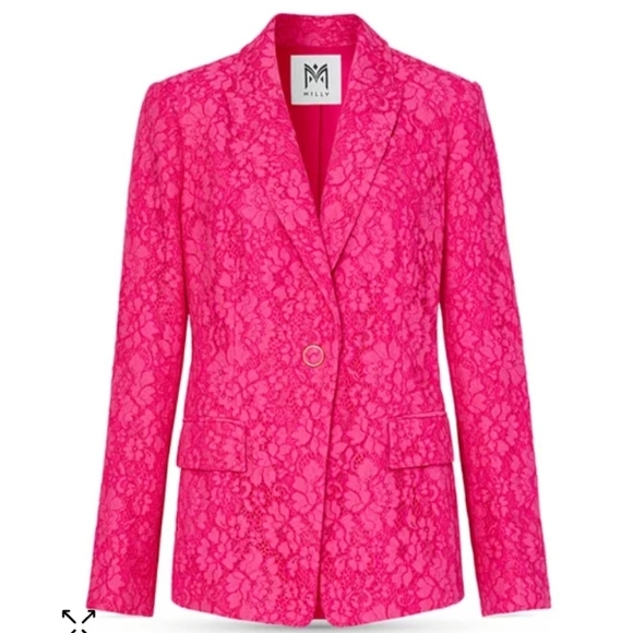 Milly Jackets & Blazers - MILLY Avery Lace Blazer In Pink